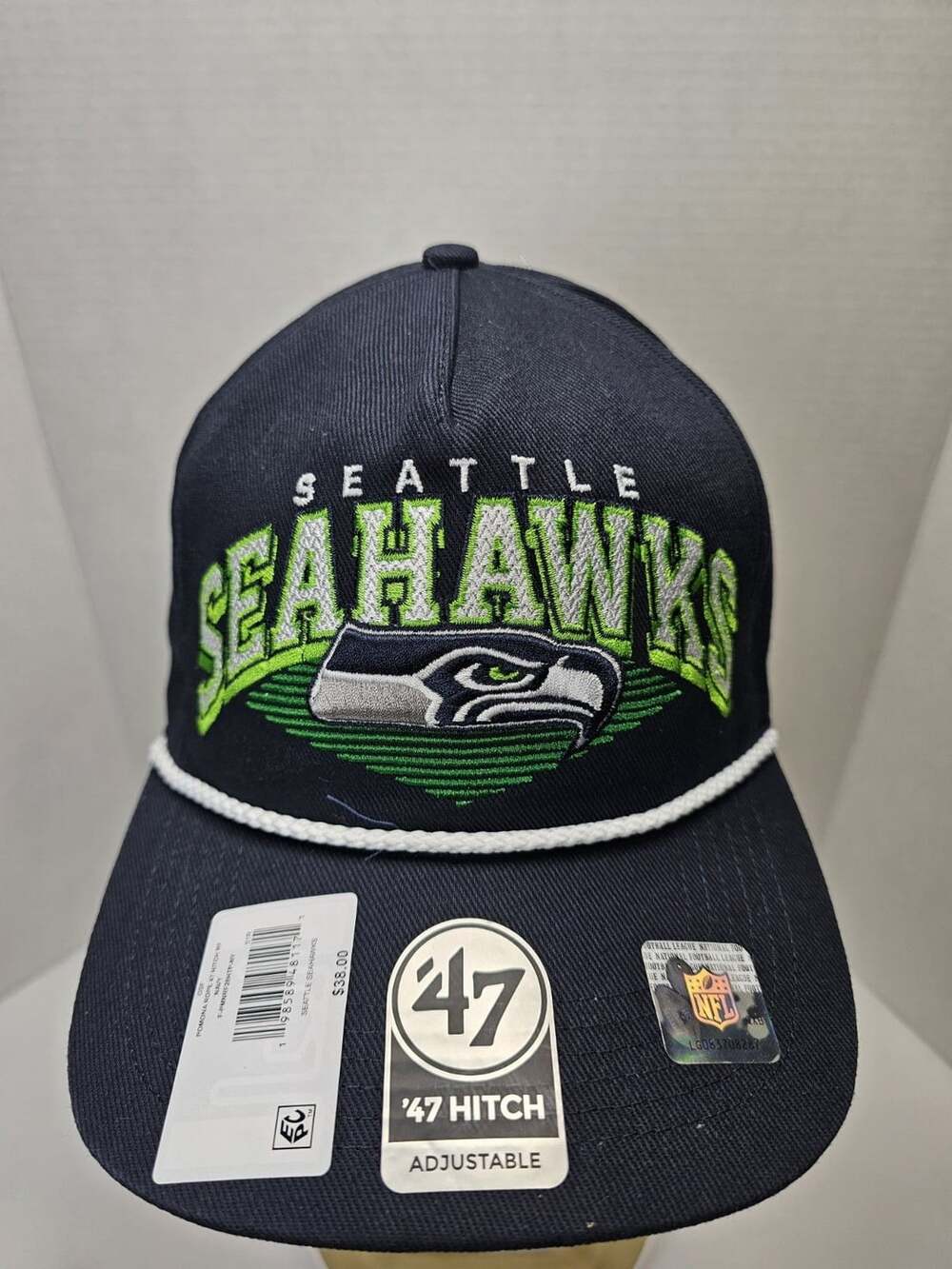 Seattle Seahawks ’47 Hitch Rope Snapback Hat Navy Green NFL One Size New